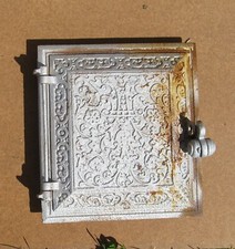 Antike Gusseisen Tür mit Zarge für Kaminofen Marke