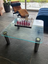 Bovidio Serie Cassina Frattini Couchtisch 70x70cm Chrom Glas  70er Design