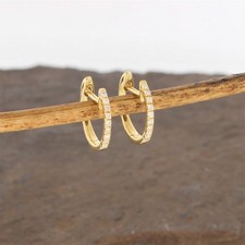 Wert 900 € Brillant Creolen Ohrringe (0,14 carat) 750 18 Karat Gelb Gold