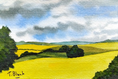 Original aquarell landschaft - -,