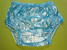 Windelhose Gummihose Gr.2XL PVC Selten lack perl metallic blau plastik