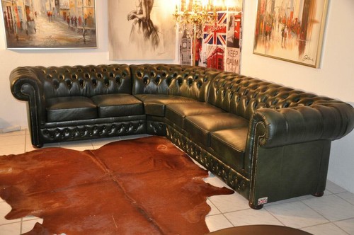 Chesterfield leder garnitur - chesterfield,