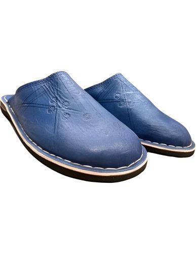 Leder babouches runde spitze - spitze,