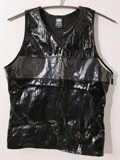 Manstore Tanktop Struktur Lack XL transparenter Einsatz vo. Reißverschluss links