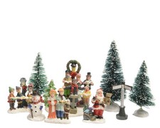 Lumineo Dekofiguren Weihnachtsdorf Polyresin 6-7 cm bunt 10 Stück  Dekofigur