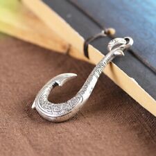 I05 Anhänger reich verzierter Angelhaken Feinsilber Silber 990