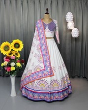 Schwere indische Hochzeit Lengha Party Kleidung Navratri traditionelle Braut ...