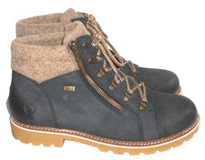 REMONTE DAMEN LEDER BOOTS SCHUHE STIEFEL NUBUK Gr.42 GEFÜTTERT PETROL BLAU-GRAU