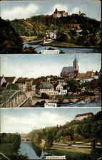 1911 color Mehrbild-AK Sachsen mit PENIG, Rochsburg und Wolkenburg alte AK