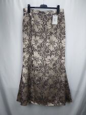Intercostura Damen Rock FALDA Maxi Blume Muster Hohe Taille Gr. 48 XXL Braun NEU