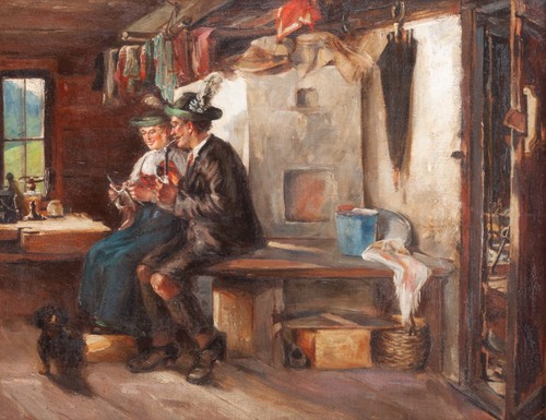Gemälde kunst bayern tracht - bayern,