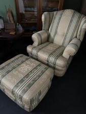 FINKELDEI, Chesterfield-Wingback, Ohrenbackensessel, Clubsessel mit Hocker