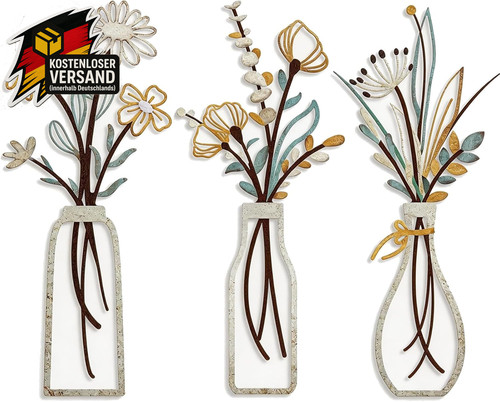 Wanddeko set aus - 3d, metall
