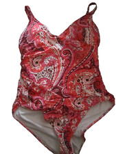 Badeanzug Wickeloptik Stil B Cups Heine pink bunt 42 neu