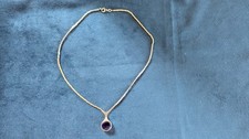 @@ schöne Damen Collier Kette silber + blauer Stein 925er Silber @@