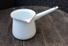 Emaille Stiel Kännchen klein Camping Milchkännchen türkische Kaffeekanne