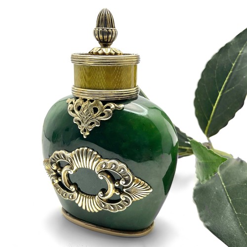 Faberge flakon nephrit jade - faberge,