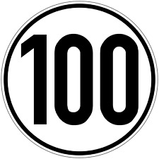 2 x 100 kmh Aufkleber §58
