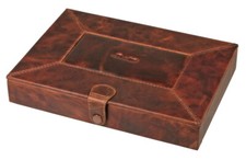 Passatore Zigarrenetui Reisehumidor Leder braun antik