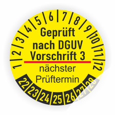 Prüfplaketten DGUV Vorschrift