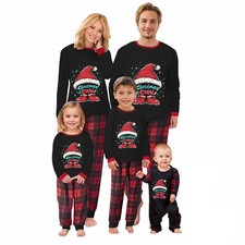 Damen Herren Kinder Weihnachts Nachtwäsche Familie Pyjama Schlafanzug Hausanzug