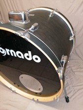 22" Bassdrum "Tornado" Fan-Trommel f.Schlagzeug Drumset Matt-Schwarz