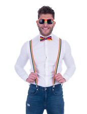 Regenbogen Set Brille Fliege