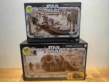 Star Wars The Vintage Collection Bantha UND Landspeeder mit Figuren in der Hand