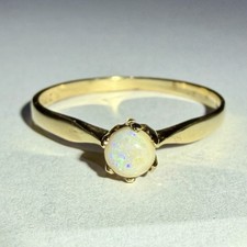 Schöner vollständig gepunzter Ring 9 kt Gold Opal besetzt - Birmingham 1980, Größe P