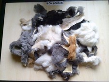 Pelzreste Kaninchen Fellreste 200 g buntes Konvolut Fell Pelz Stücke zum Basteln