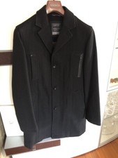 Esprit Herren Mantel schwarz Gr. L Schwarz Wolle Look Neu 