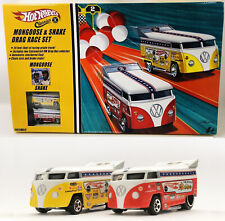 HOT WHEELS VW T1 DRAG TRUCKS MOONGOOSE & SNAKE RACE SET 2005 (18ft / 6m TRACKS)