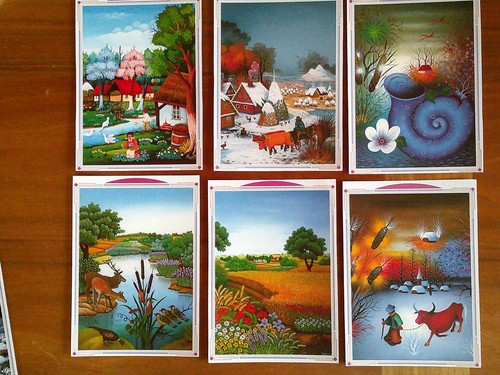 Naive kunst postkarten - kunst,