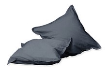 2 Stück Hahn Renforce Kissenbezüge 40x40 cm stonewashed grau anthrazit 123061-88