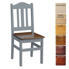 Grau Stuhl MASSIV KIEFER HOLZ