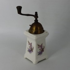 Antike Pfeffermühle Leinbrock D.R.G.M. mit Steingutkörper #Max Roesler/Rodach?