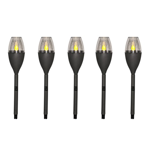 5er set led solarfackel - set,