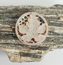 Tolle Brosche , Rose vergoldet , Zirkonia , Magnetisch , ca. 4,9 cm Ø