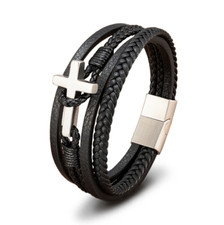 Armband Herren Leder Edelstahl