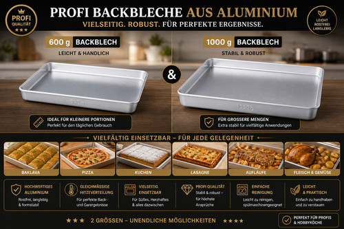 Backblech aluminium 600g - aluminium, &