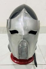 Barbuta Krieger Helm - Schwarz & Chrom Mittelalter Kopfschmuck für LARP,...