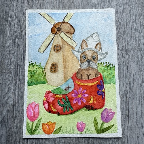 Handgemalt aquarell karte bild - handgemalt,