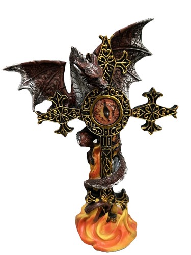 Drachenstatue mit kreuz - drachenstatue,