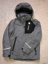 schöne Raintex Allwetter Jacke Anorak anthrazit Reflektoren Kapuze Größe 146