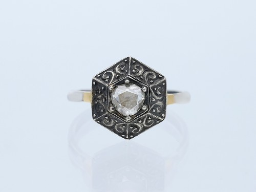 Antiker solitär ring ct - ring, 0,35