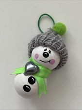 Anhänger Geschenk Mitbringsel Handmade Holz Handbemalt Püppchen Schneemann