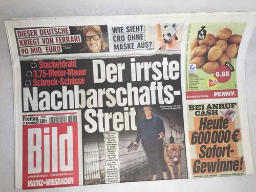 Bildzeitung vom 2014 - vom, 21.11.2014
