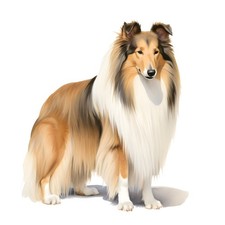 3x Sticker Long Hair Collie