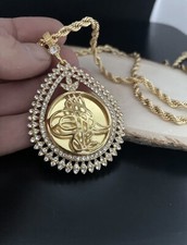 Tugra Anhänger inkl KetteTürkische Gold Münze 24 Karat GP Altin Kaplama Kolye 