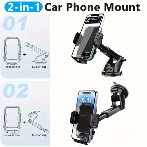 Car phone holder with suction - car,